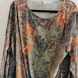 Women's Time & Tru Plus Size Floral Top